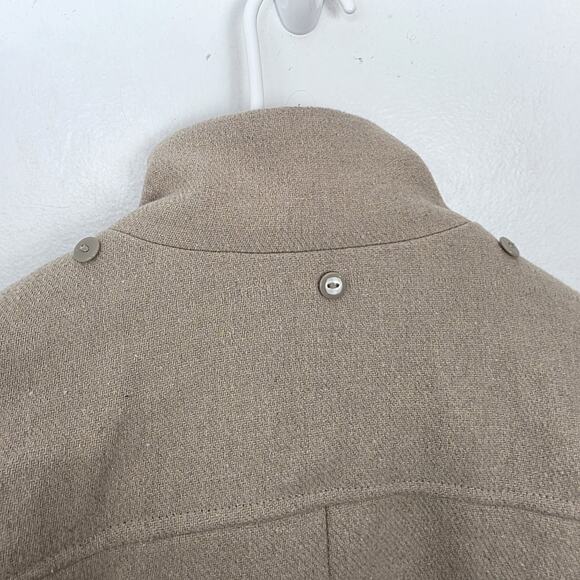 Coffee Shop Tan Preppy Equestrian Wool Blend Outdoor Cute Pea Coat Size XS - Picture 8 of 9